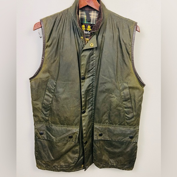 Barbour Vintage Westmorland Waxed Hunting Gilet Vest | Size M - Picture 3 of 16